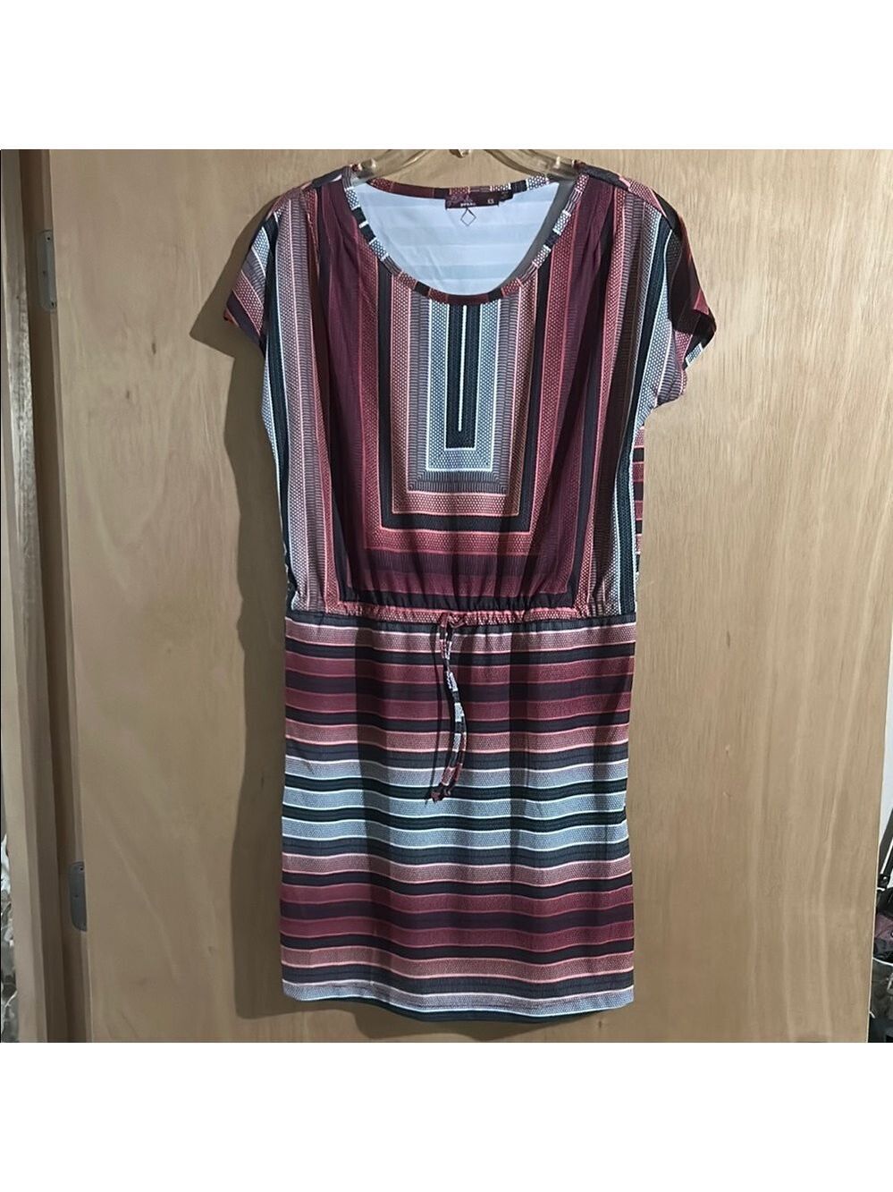 Prana Red and Black Patterned Dress